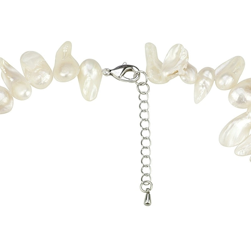 Slotje van zoetwater parelketting met witte parels en sterling zilver (925) | Winky