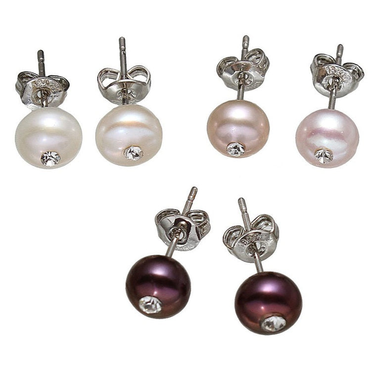 Cadeau set zoetwater parel oorbellen Mea Bling Small