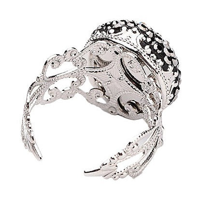 Zoetwater parel ring met stras steentjes, achterkant | Bright Pearl Small