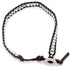 Zilver edelstenen armband met bruin leer en hematiet | Hematite Brown Leather