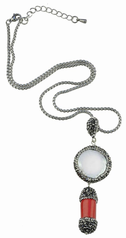 Zoetwater parelketting met koraal Bright Pearl Coral