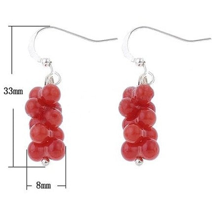 Rood koralen oorbellen met sterling zilver 925 met maatindicatie | Coral Bone