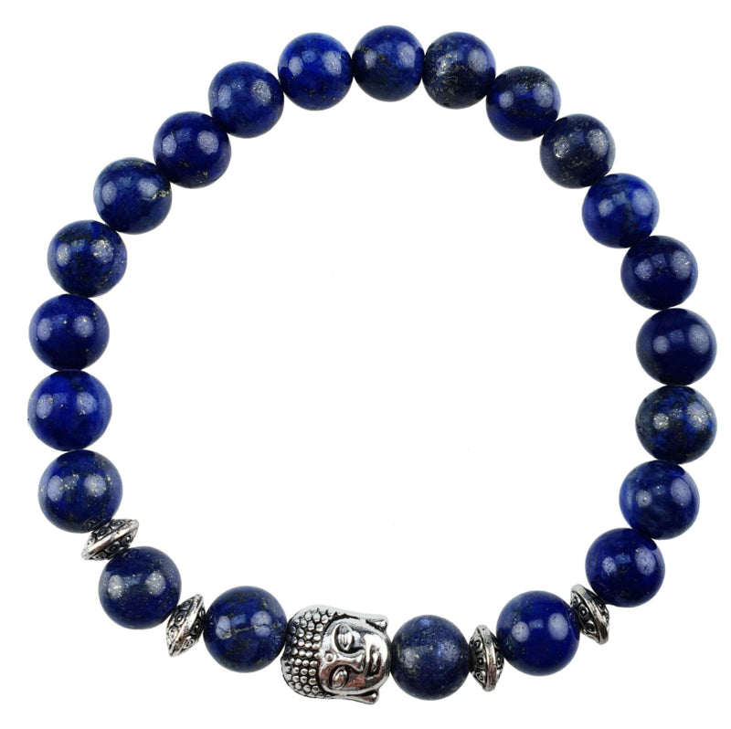 Blauwe edelstenen armband met lapis lazuli en buddha hoofd | Buddha Lapis Lazuli
