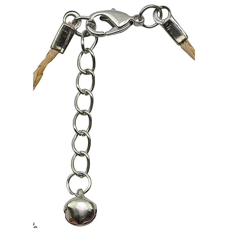 Slotje van rood roze edelstenen armband met kattenoog | Rafia Bell Pink Cat’s Eye