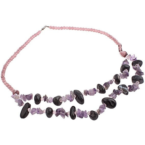 Edelstenen ketting Double Amethyst