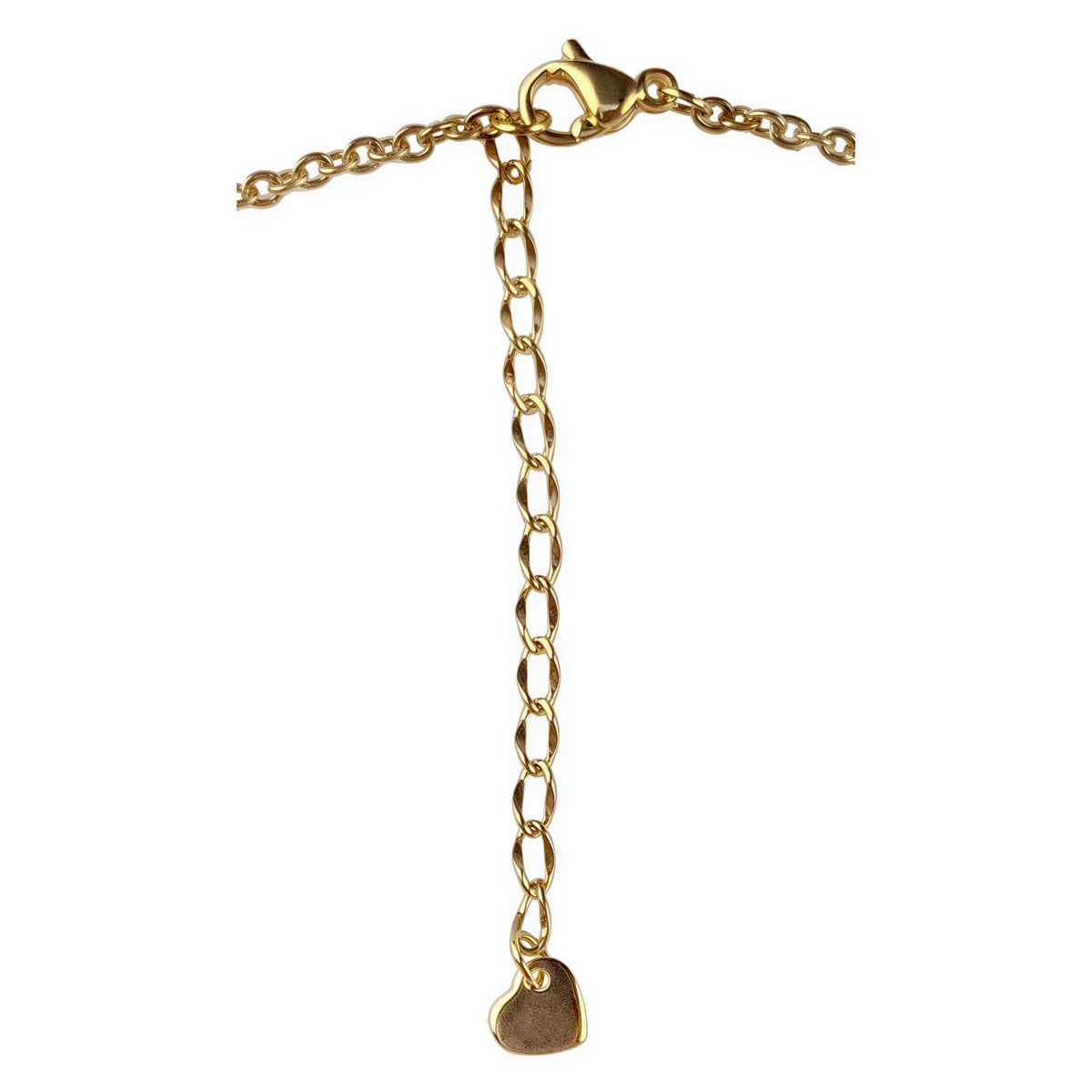 Slotje van gouden edelstenen ketting met goud edelstaal en hematiet stenen die het woord LOVE in morse code weer geeft | Morse Code Love Gold Hematite