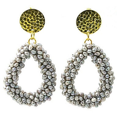 Grote grijze zoetwater parel oorbellen | Million Grey Pearls