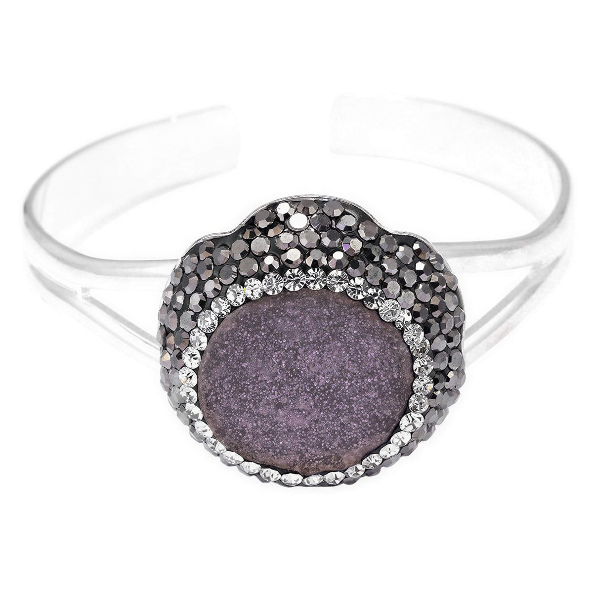 Kristallen armband met sprankelend multi color kristal en stras steentjes | Bangle Multi Druzy