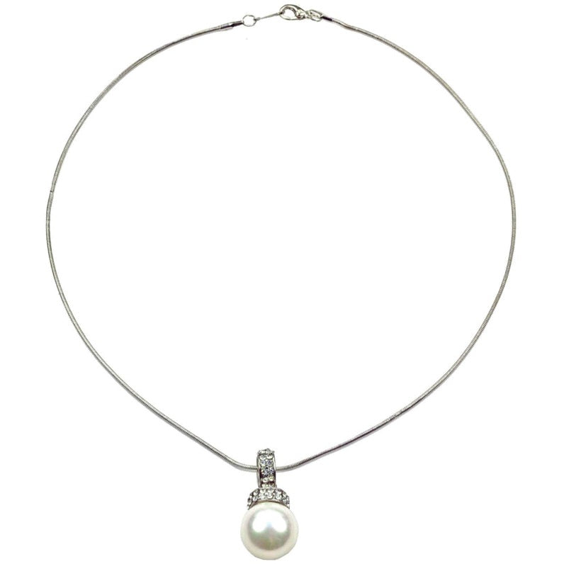 Witte mother of pearl parelketting met stras steentjes | Willanie