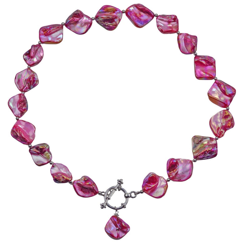 Pink gekleurde parelmoeren schelpen ketting met hanger | Shell AB Pink