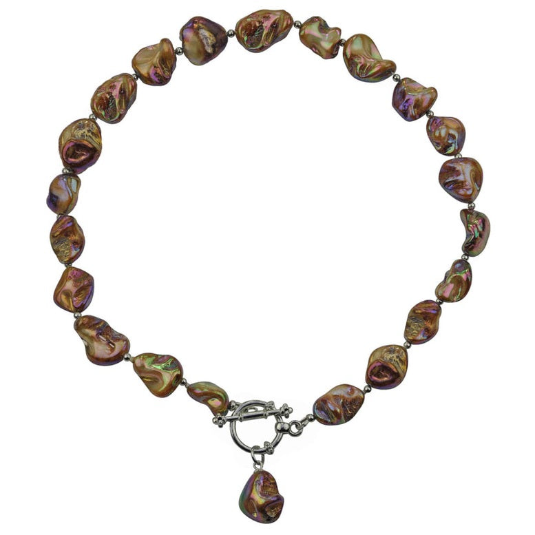 Bruin gekleurde parelmoeren schelpen ketting | Shell AB Brown