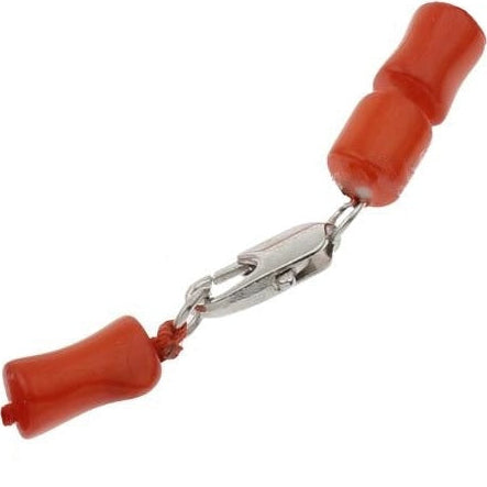Slotje van rood koralen ketting met sterling zilveren slotje | Coral Snake