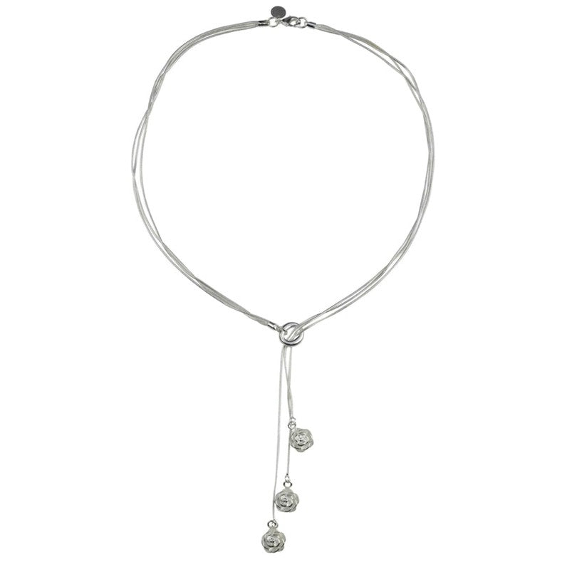 Verzilverde ketting met hanger met bloemetjes | Silver Flower