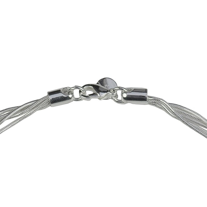 Slotje van verzilverde ketting met hanger met hartjes | Silver Heart