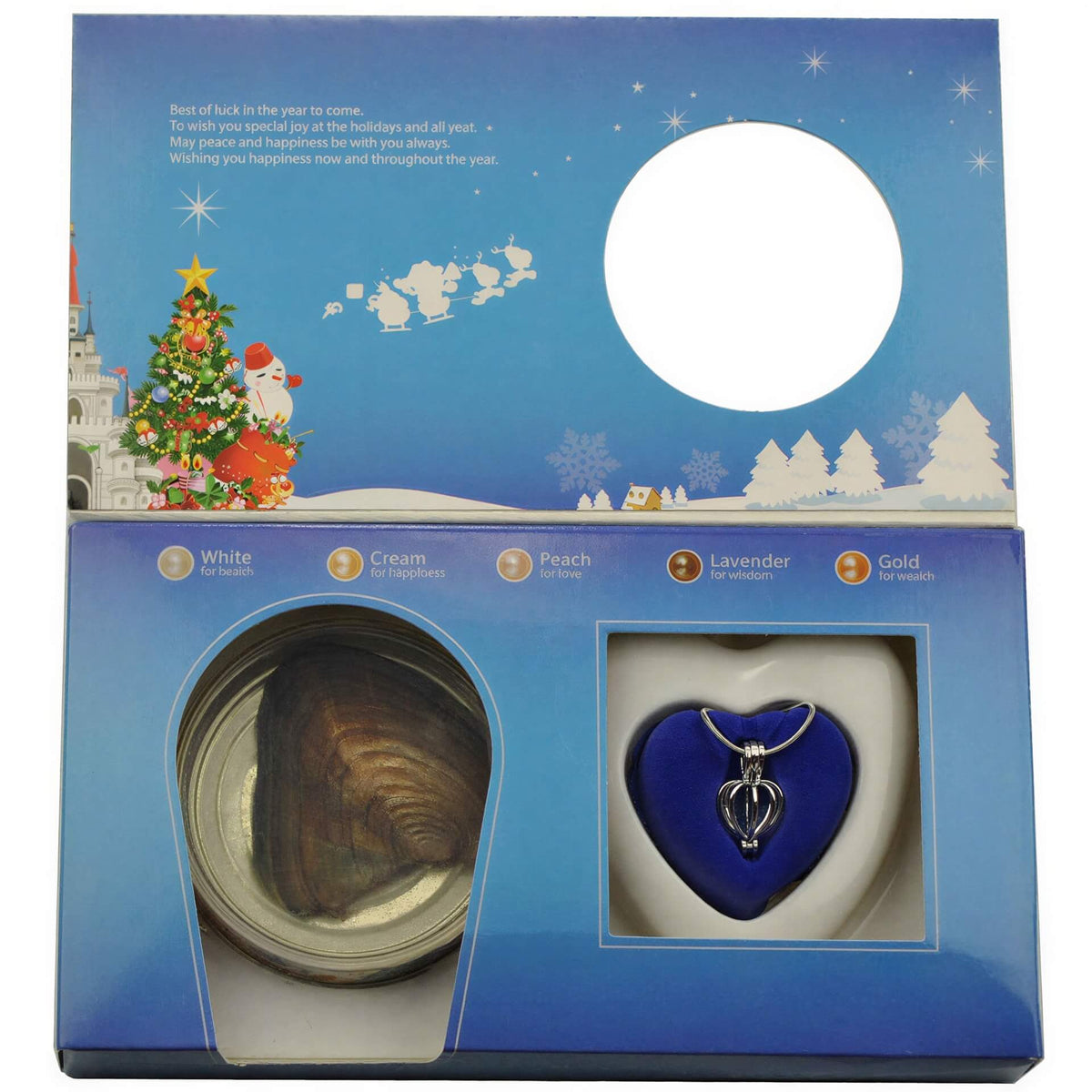 Binnenkant verpakking wens parel | Kerst