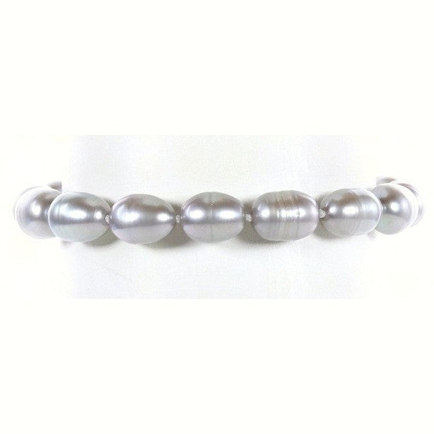 Grijs zoetwater parel armband op display | Big Grey