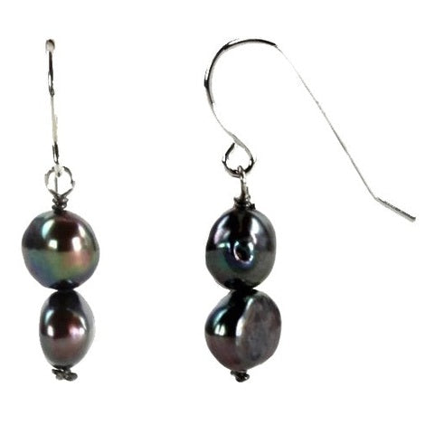 Zoetwater parel oorbellen met gerhodineerd zilveren oorbelhaakjes | Pealca