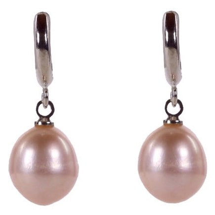 Zoetwater parel oorringen met roze parels en zilver edelstaal | Pente
