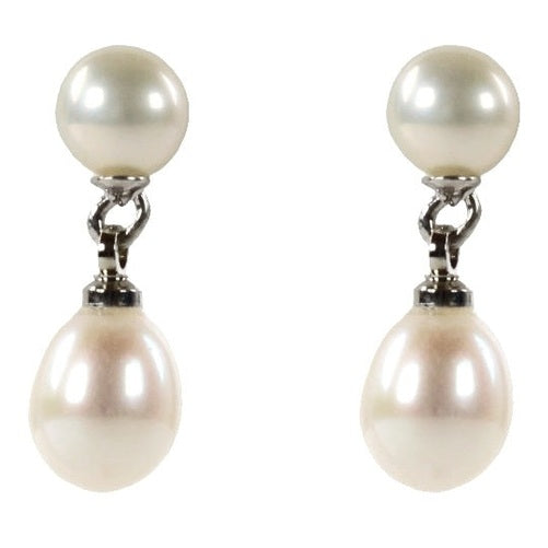 Witte zoetwater parel oorbellen | Wi Big