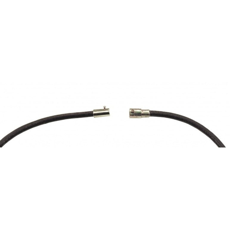 Slotje van zoetwater parelketting met witte parel hanger met stras steentje en zwart leer | Yvenne