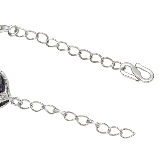 Slotje van zoetwater parel armband met zwart grijze parels | Evita Black