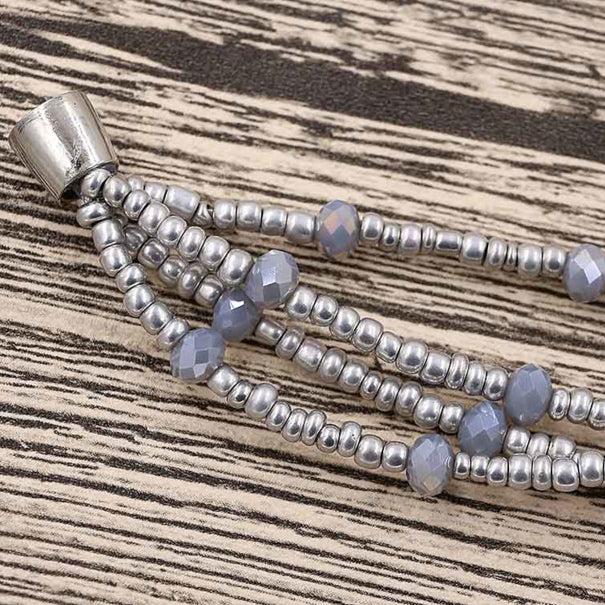 Slotje van grijs zoetwaterparel armband met magneetslot | Shalina Grey