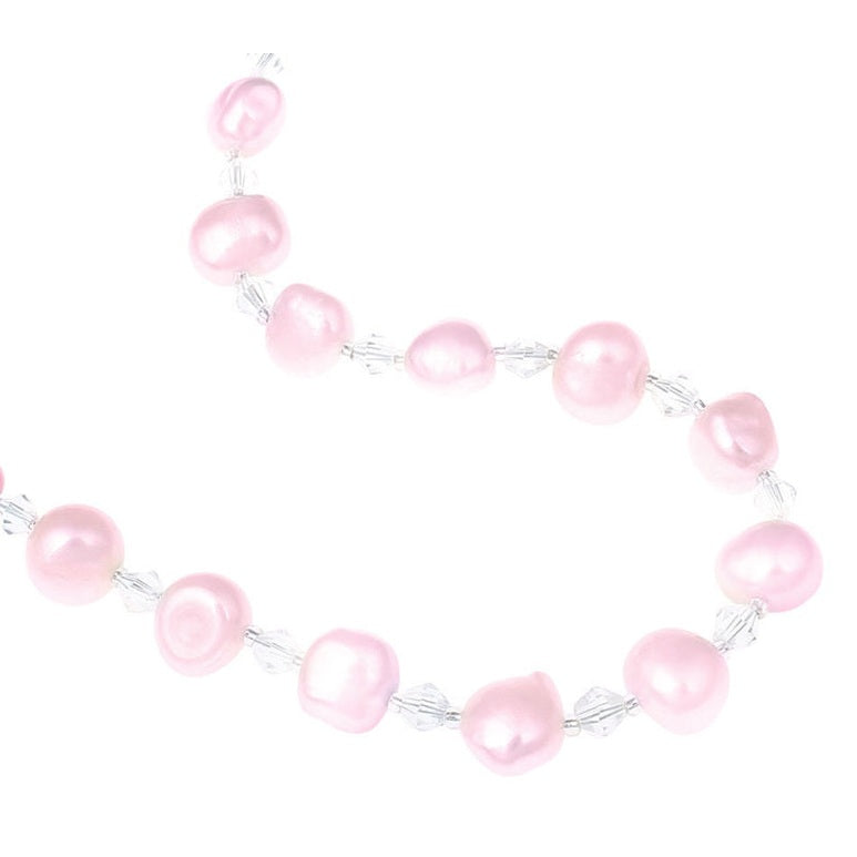 Detail van verstelbare zoetwater parelketting met roze parels | Adjustable Pearl Pink