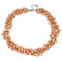 Oranje zoetwater parelketting met 3 rijen parels | Azina