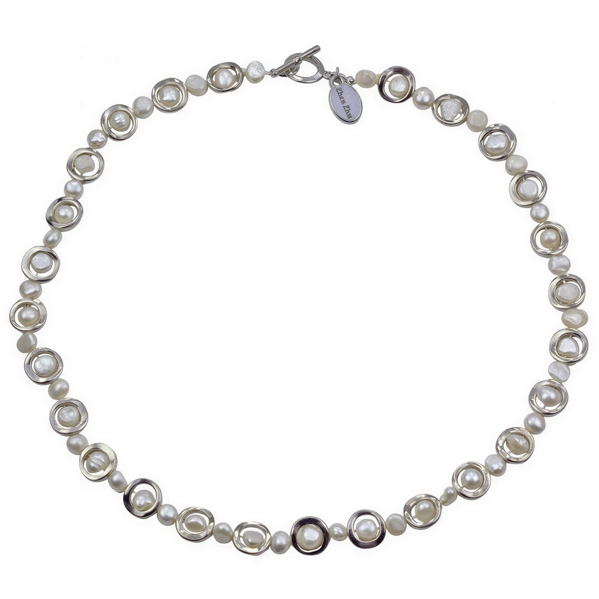 Zoetwater parelketting met witte parels | Pearl Geometric