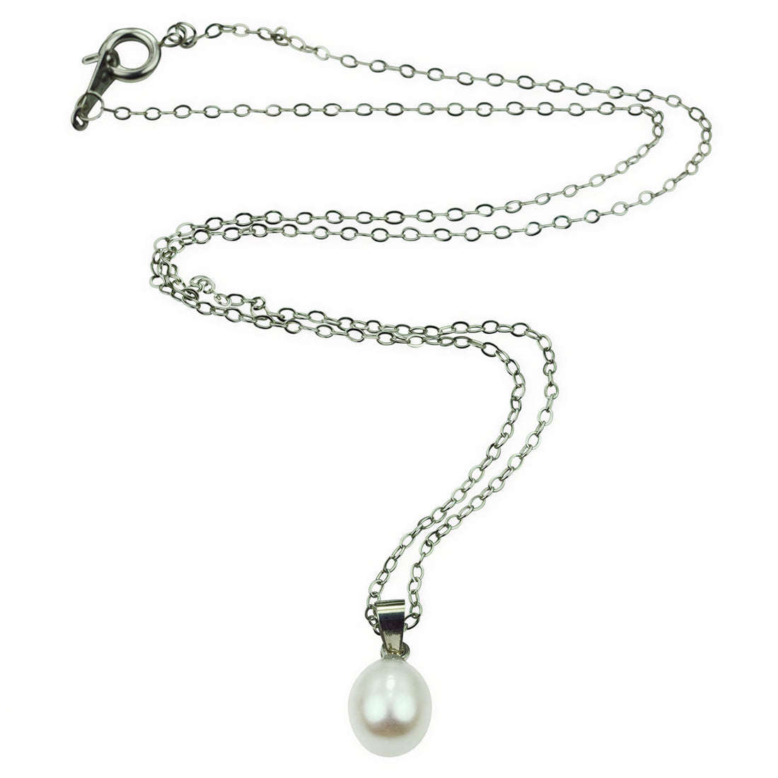 Zoetwater parelketting met witte parel hanger | Parelketting Single Pearl W