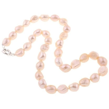 Handgeknoopte zalm kleurige zoetwater parelketting | set Zola Two