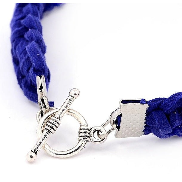 Slotje van zoetwater parel armband met blauw suede | Pearl Blue Suede