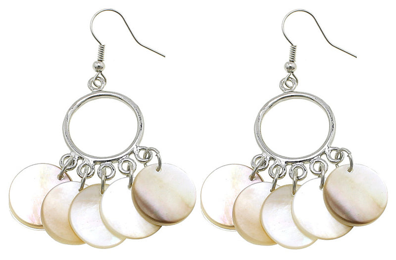 Witte parelmoeren oorbellen met sterling zilver 925 | White Shell O