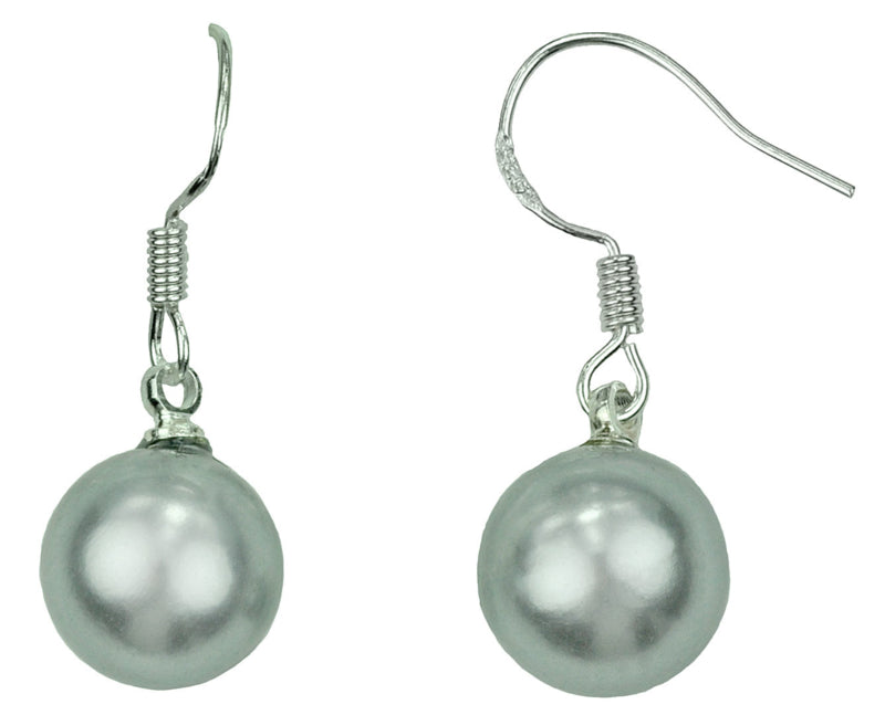 Grijze mother of pearl parel oorbellen met sterling zilver 925 | Shiny Grey