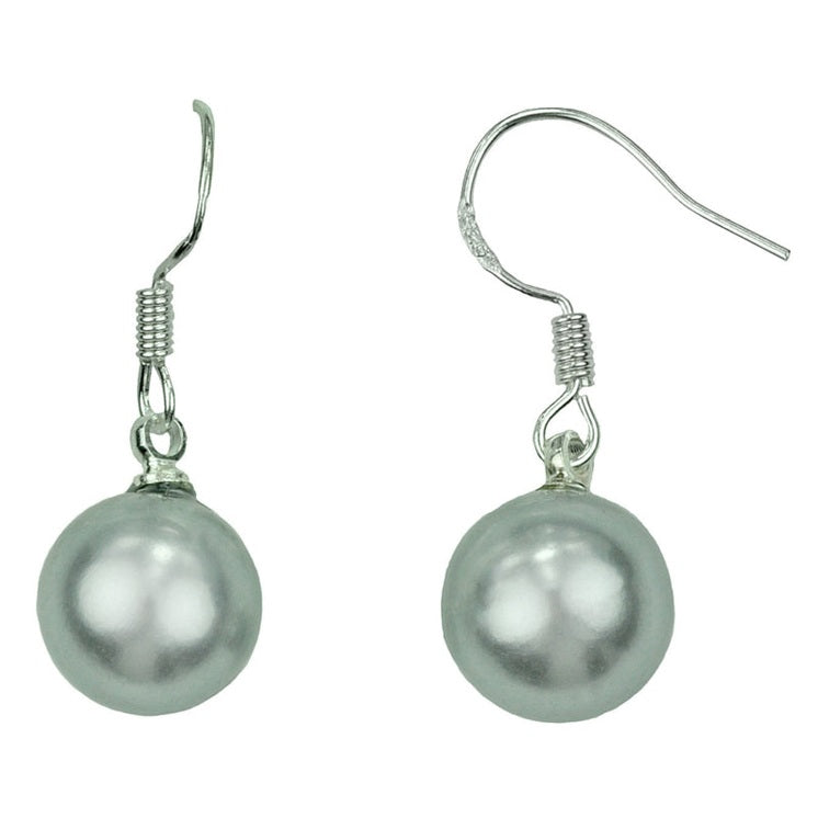 Grijze mother of pearl parel oorbellen met sterling zilver 925 | Shiny Grey