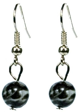 Edelstenen oorbellen met zwarte labradoriet en sterling zilver (925) | Dangling Black Labradorite