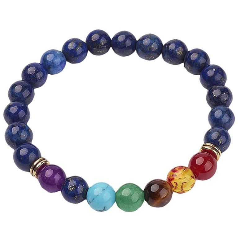 Edelstenen armband met lapis lazuli en veel soorten en kleuren edelstenen | Elastisch | Lapis Lazuli Mix Color Gemstone