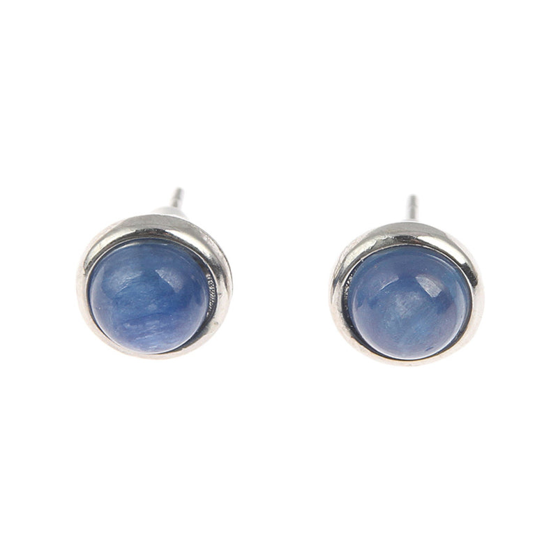 Blauwe edelstenen oorknopjes met kyaniet | Kyanite Small Silver