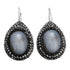 Grijze edelstenen oorbellen met agaat in druppel vorm en stras steentjes | Bright Grey Agate Teardrop