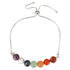Edelstenen schuif armband met verschillend kleuren edelstenen met zilveren schuif sluiting | Adjustable Gemstone Rainbow