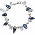 Zoetwater parel armband met witten grijs blauwe parels, sterling zilver (925) en bergkristal | Cristal Blue