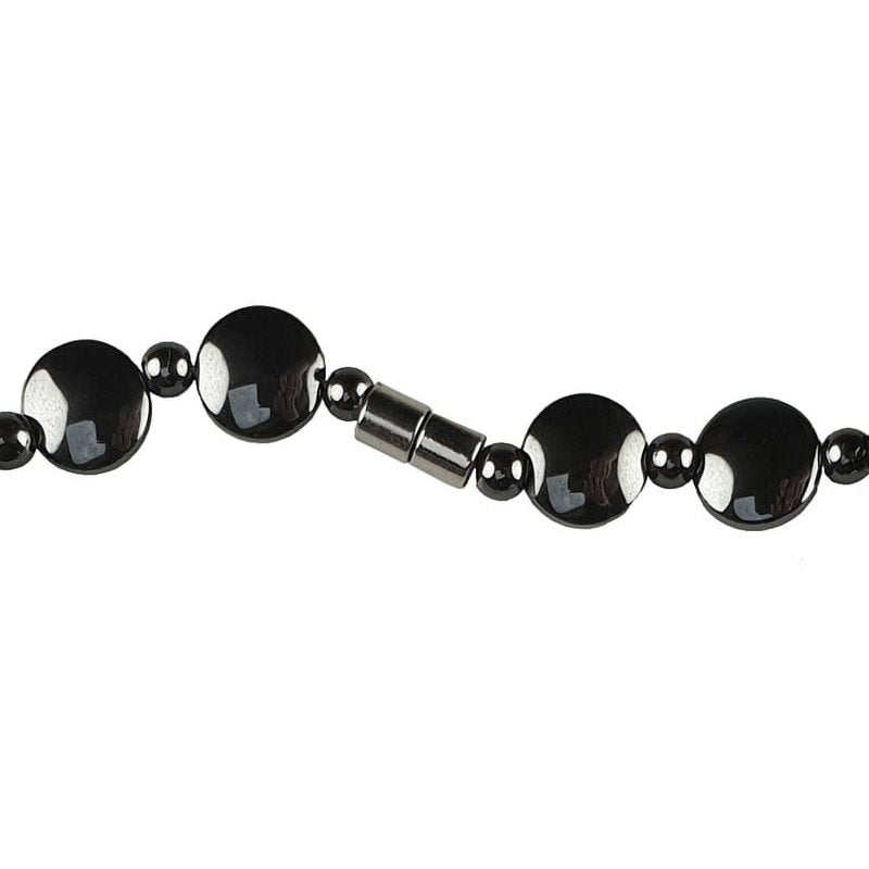Magneetslot van zwarte edelstenen ketting van hematiet | set Hematite Coin (KA)