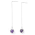 Lange paarse edelstenen oorbellen met amethist en zilver edelstaal | Silver Chain Amethyst
