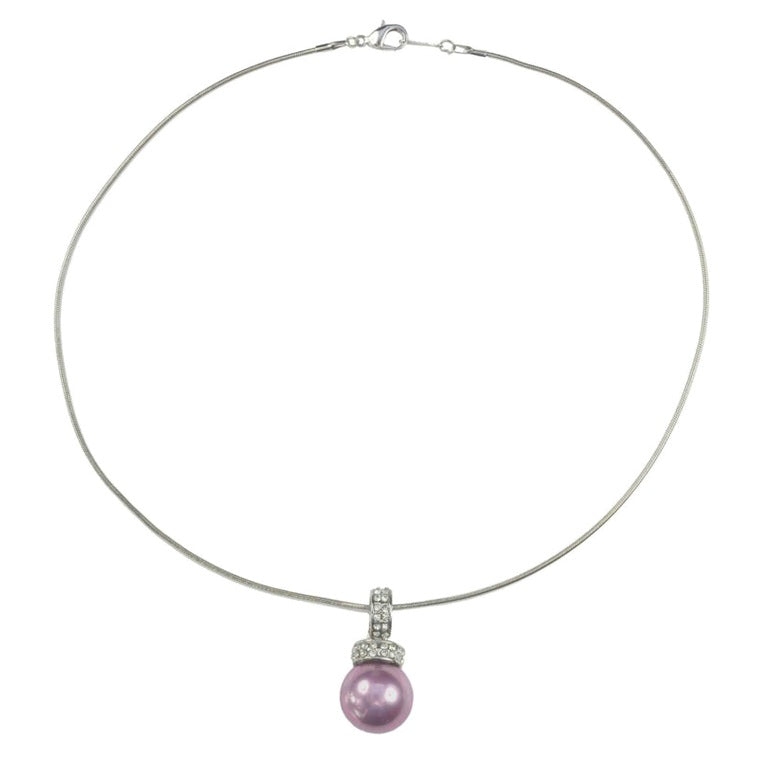 Oud roze mother of pearl parelketting met stras steentjes | Filanie