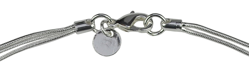 Slotje van verzilverde ketting met 2 kettingen en een open gewerkte bal | Silver Two Ball
