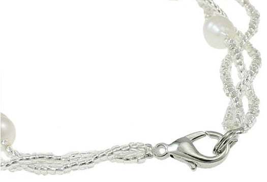 Slotje van wit zoetwater parel armband met turkoois | Twine Pearl Turquoise