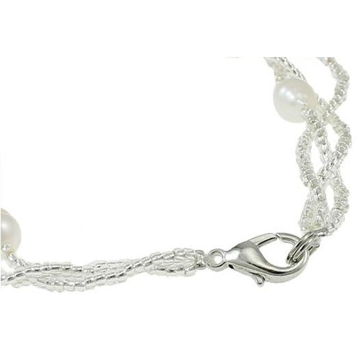 Slotje van wit zoetwater parel armband met turkoois | Twine Pearl Turquoise