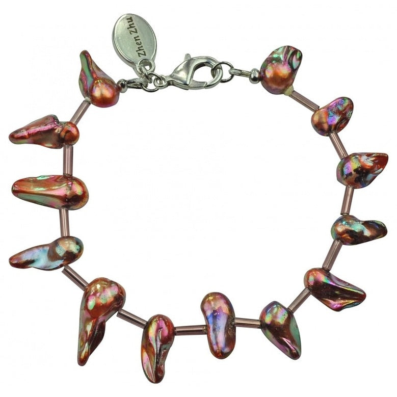 Bruin zoetwater parel armband | Blister Stick AB Brown