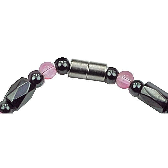 Magneetslot van zwarte edelstenen armband met magnetiet | Magnetite Rosé Crystal