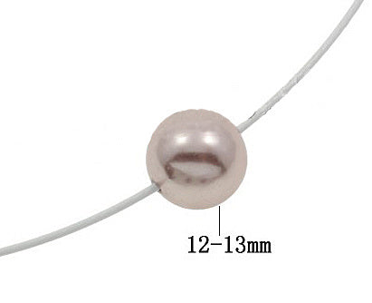 Mother of pearl parel ketting Wire Shiny Ball Pink